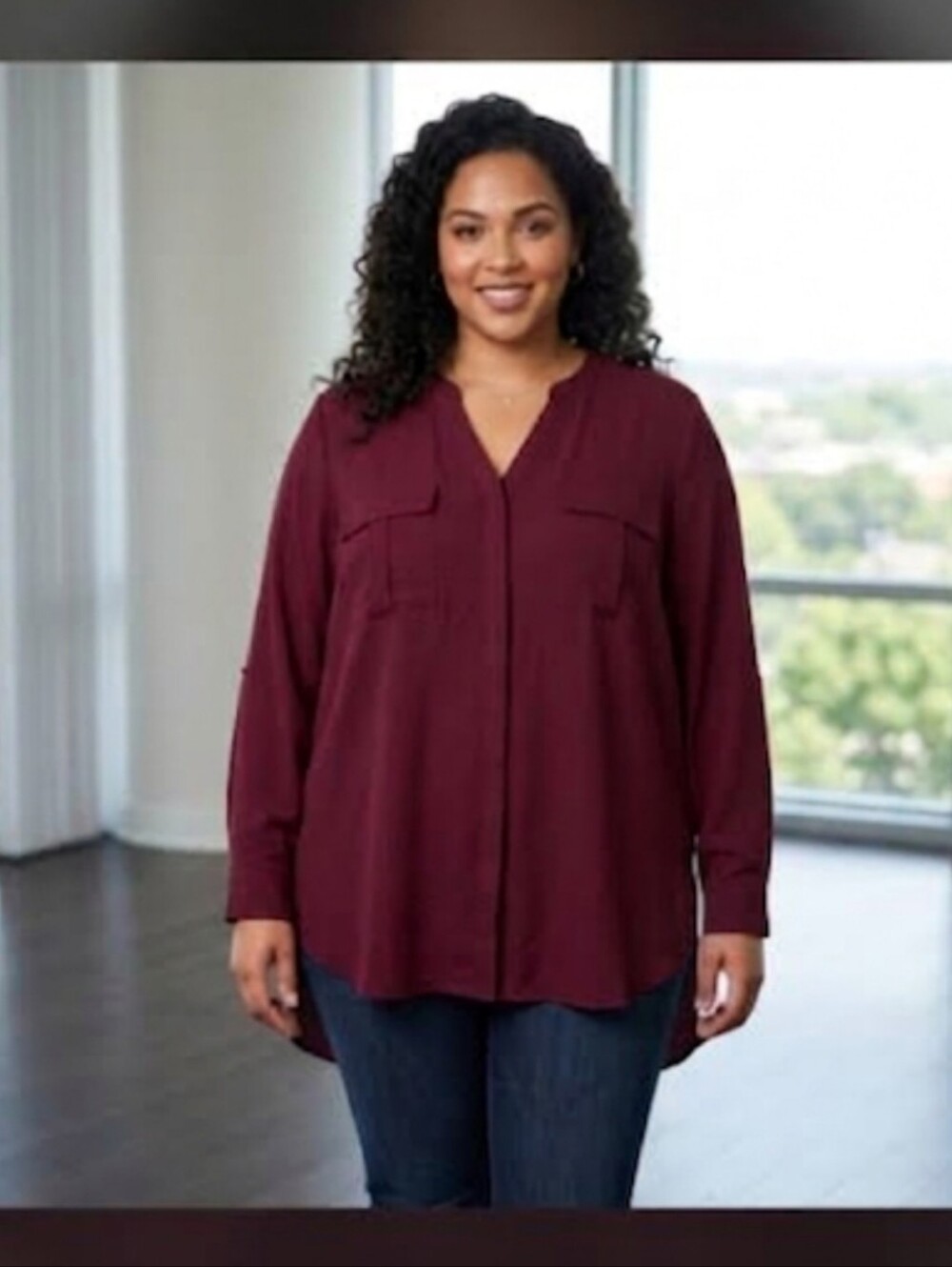 a.n.a A New Approach women's button-front blouse - 5X